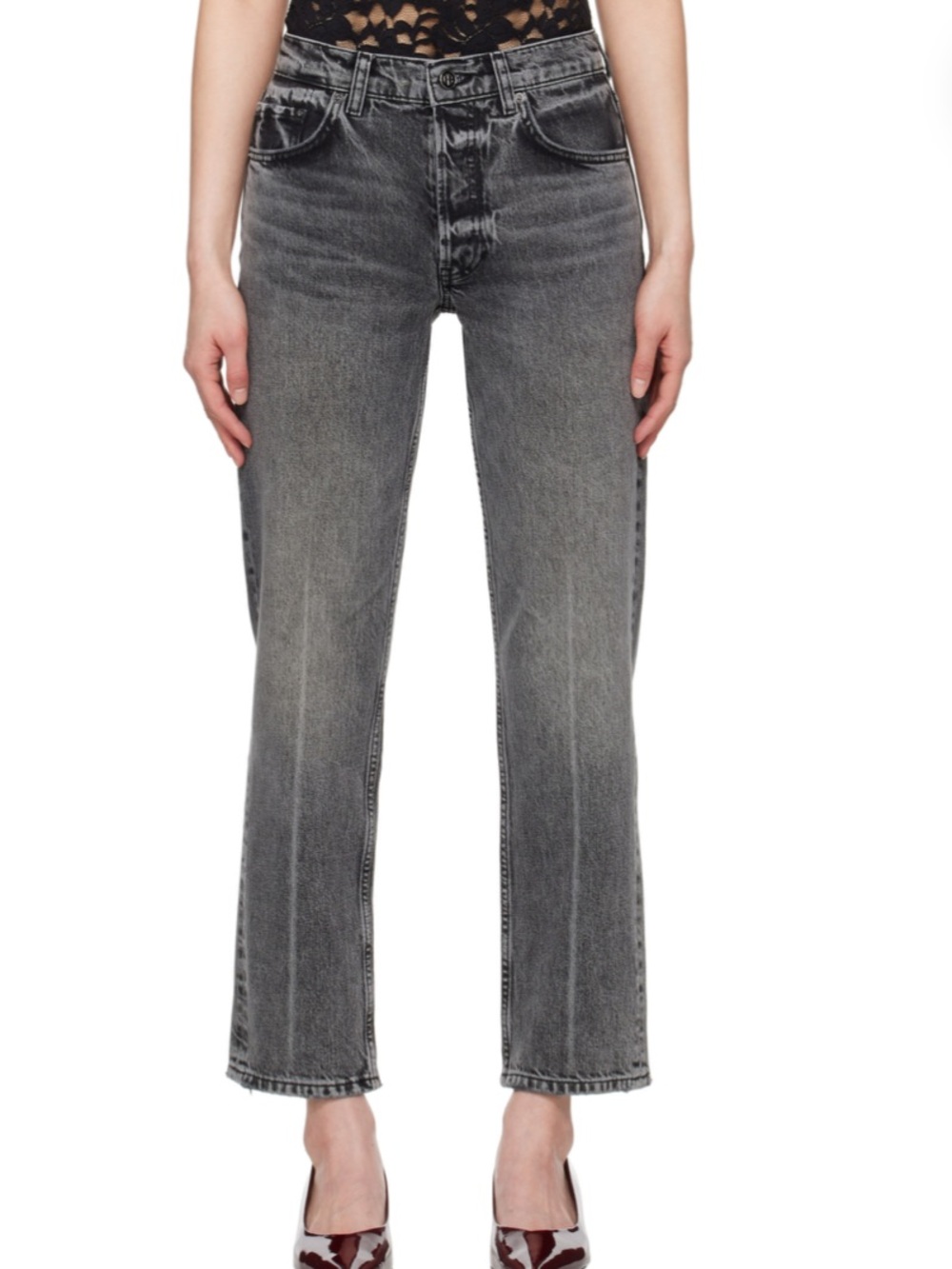 Anine Bing Kate Jeans Grey 28 Denim